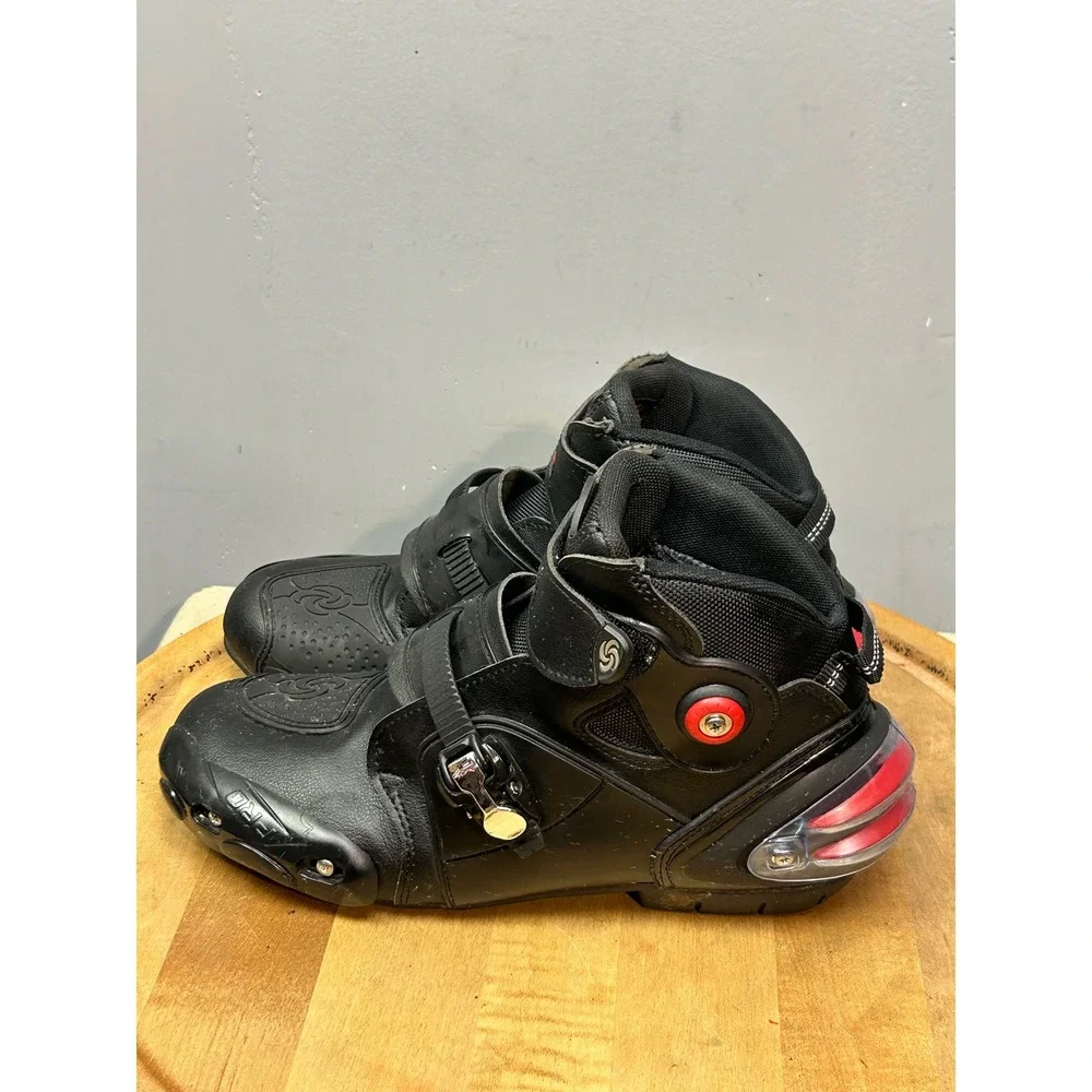 Riding Tribe Motorcycle Boots Mens 45 Black Speed Bikers A09003 Sport Racing